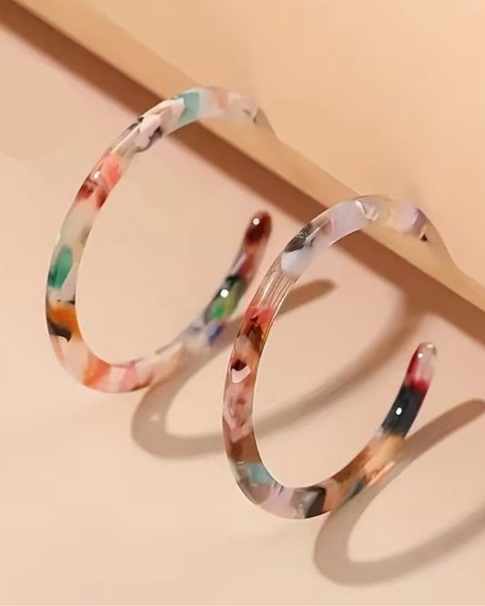 Sophia Big Hoops Resin Earrings