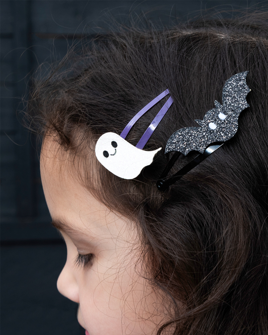 Spooky Glitter Hair Clips Set of 4