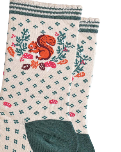 Squirrel Wreath Unisex Bamboo Socks