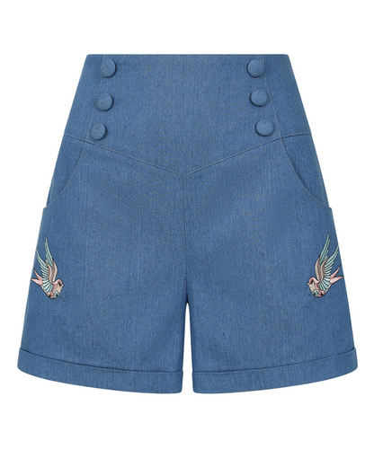 Millie Swallows High Waisted Denim Shorts