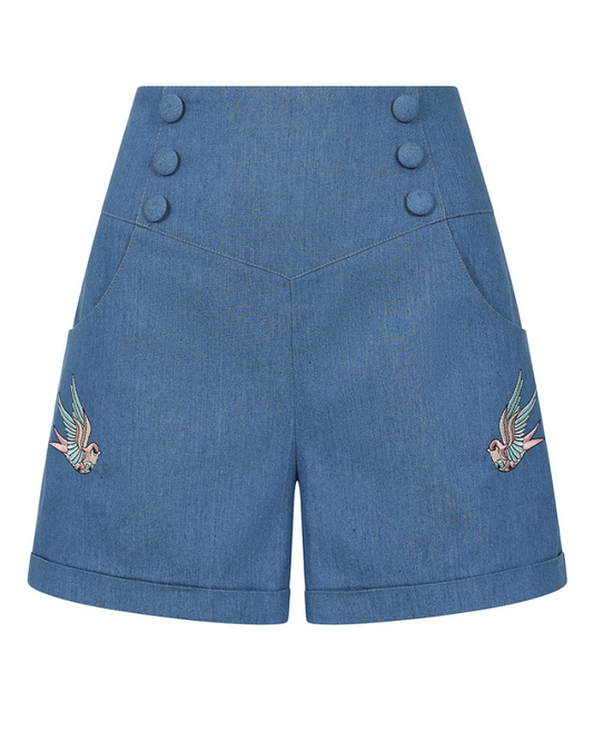 Millie Swallows High Waisted Denim Shorts