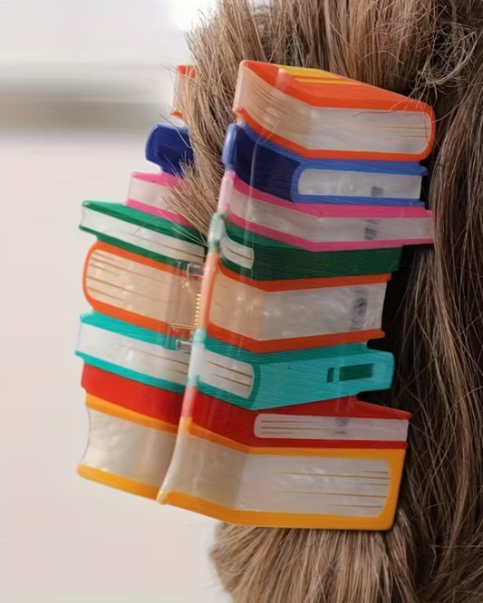 Stack of Books Hair Claw