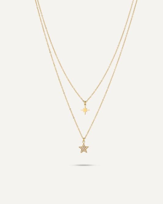 Astra Star Layered Gold Necklace