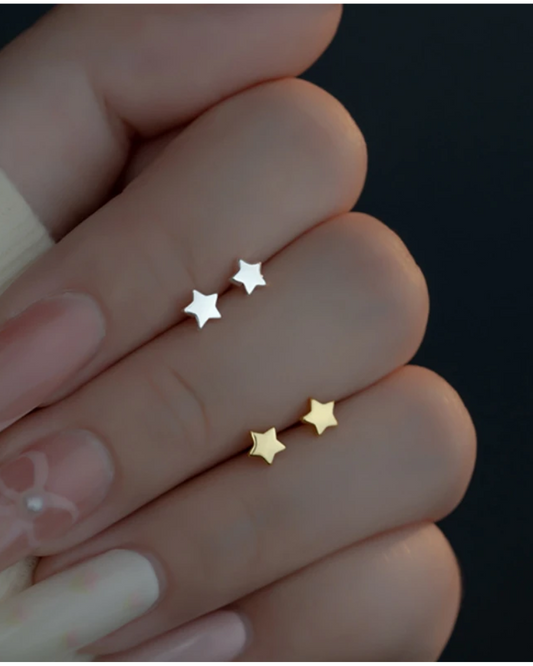 Tiny Stars Stud Earrings Gold And Silver