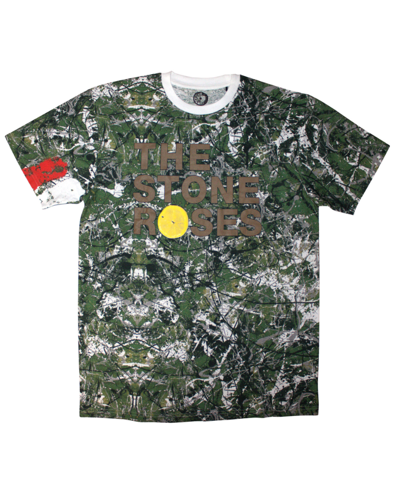 T-shirt with 'The Stone Roses' design on a white background