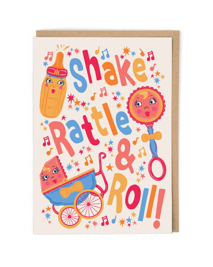 Shake Rattle And Roll New Baby Card