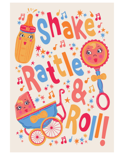 Shake Rattle And Roll New Baby Card