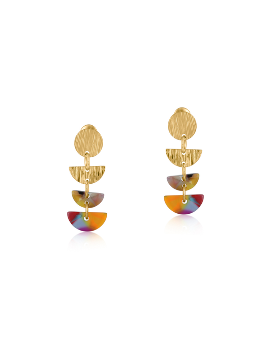 Sophia Geometric Metal And Resin Earrings