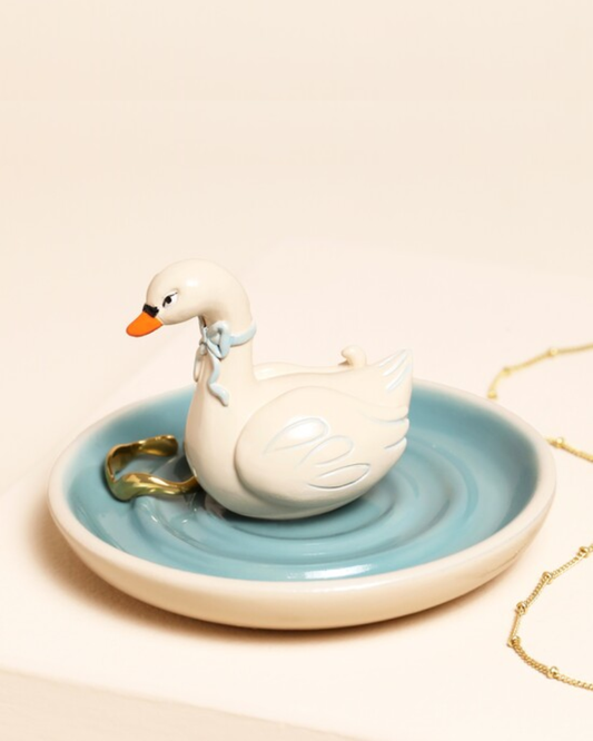 Swan Ceramic Ring Holder