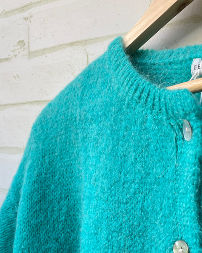 Mohair Cropped Sleeve Cardigan All Colours