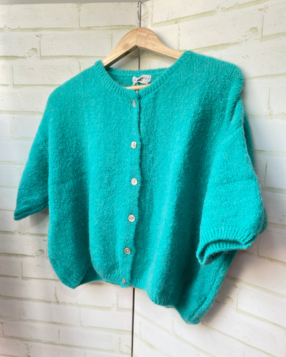 Mohair Cropped Sleeve Cardigan All Colours