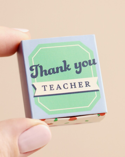 Thank You Teacher Red Apple Ceramic Token In Matchbox