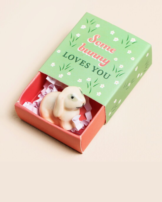 Bunny Tiny Ceramic Token In Matchbox