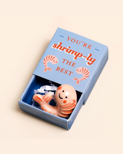 Shrimp Ceramic Token In Matchbox