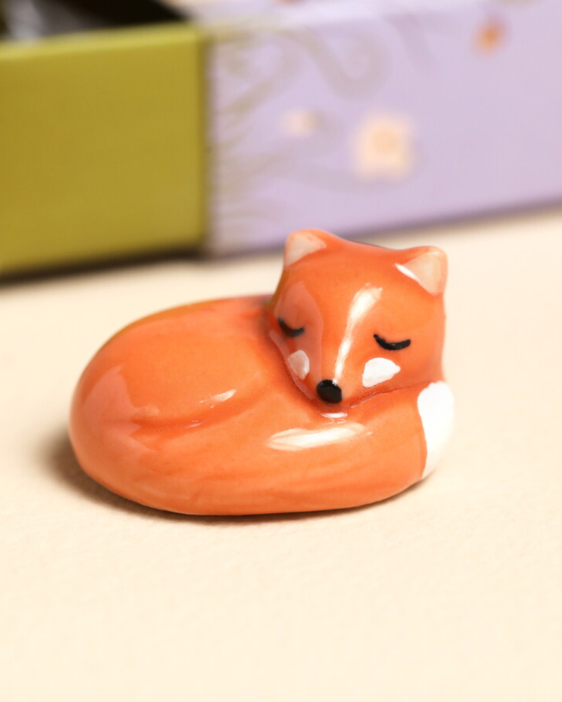 Fox Tiny Ceramic Token In Matchbox