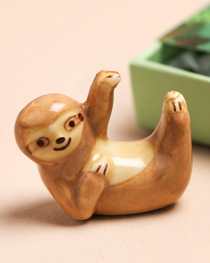 Sloth Tiny Ceramic Token In Matchbox