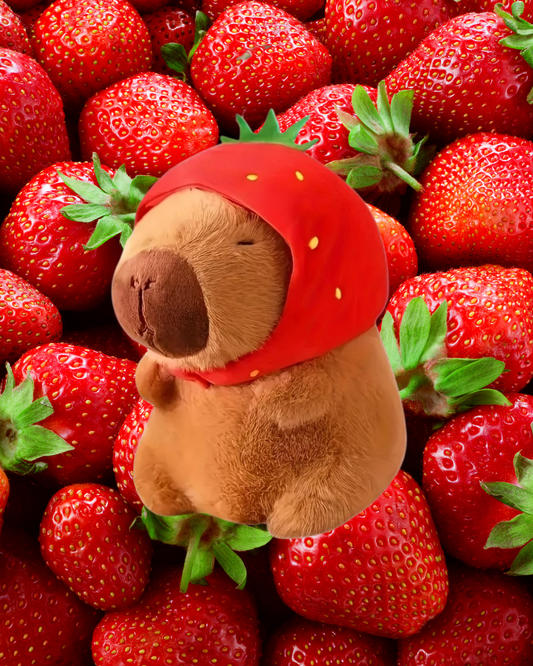Capybara With Strawberry Hat Soft Toy