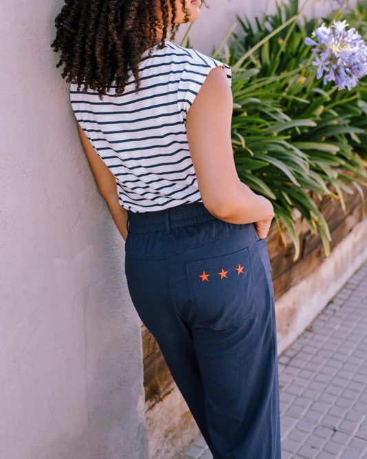 Rowan Star Trousers in Navy