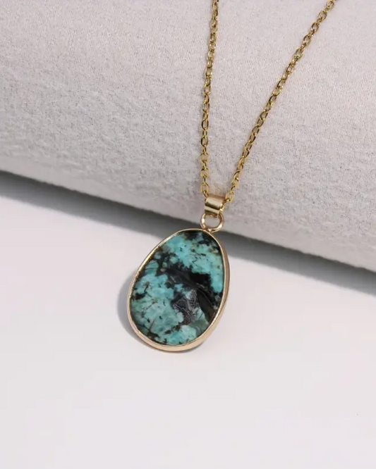 Fluorite Teardrop Gemstone Necklace