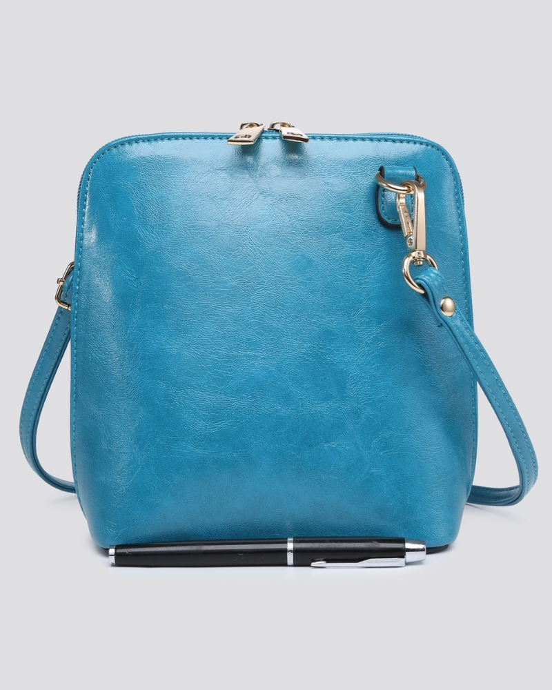 Zip Around Vegan Leather Crossbody Bag Assorted Colours