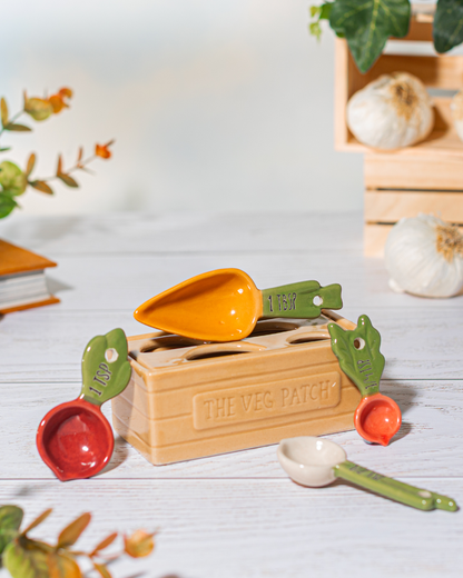 Vegetable Measuring Spoons In Crate Set