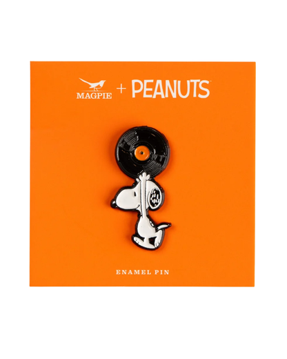 Peanuts Snoopy Vinyl Record Enamel Pin Badge