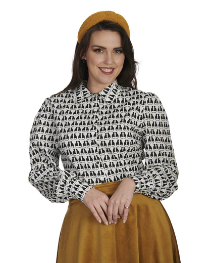 Cats Queen Monochrome Blouse