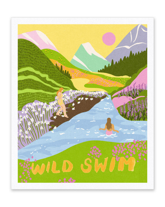 Wild Swim Riso Art Print