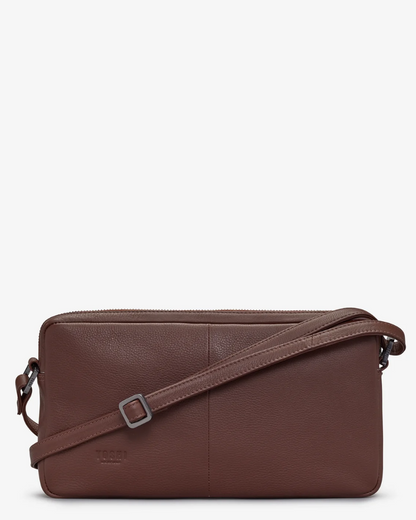Bourbon Biscuit Real Leather Crossbody Bag
