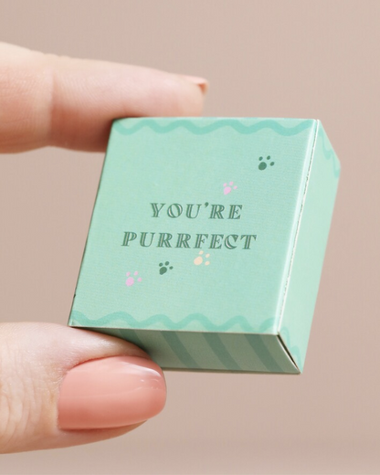 Purrfect Cat Tiny Ceramic Token In Matchbox