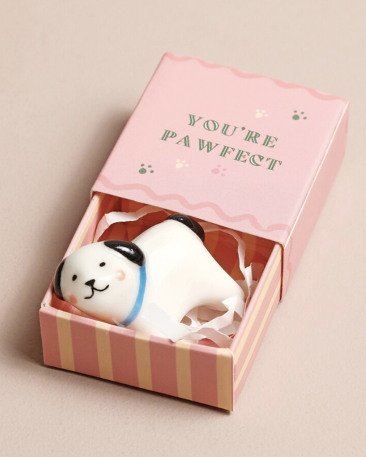 Pawsome Dog Tiny Ceramic Token In Matchbox