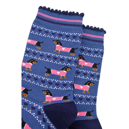 Sausage Dog Fair Isle Unisex Socks
