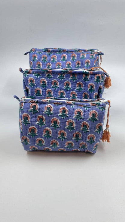 Quilted Kantha Wash Bag In Assorted Sizes