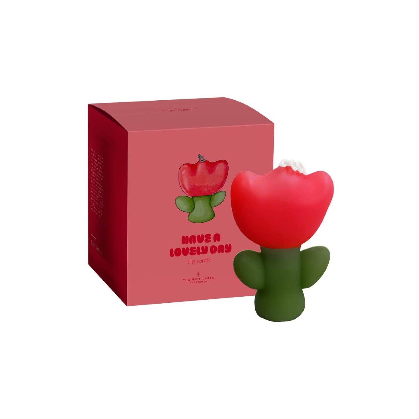 Have A Lovely Day Red Tulip Candle