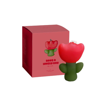 Have A Lovely Day Red Tulip Candle