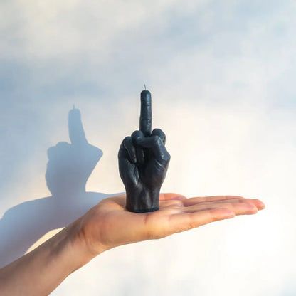 Small Fuck You Middle Finger Candle in Black
