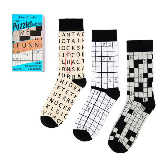 Puzzler Unisex Socks Gift Box Of 3 Pairs