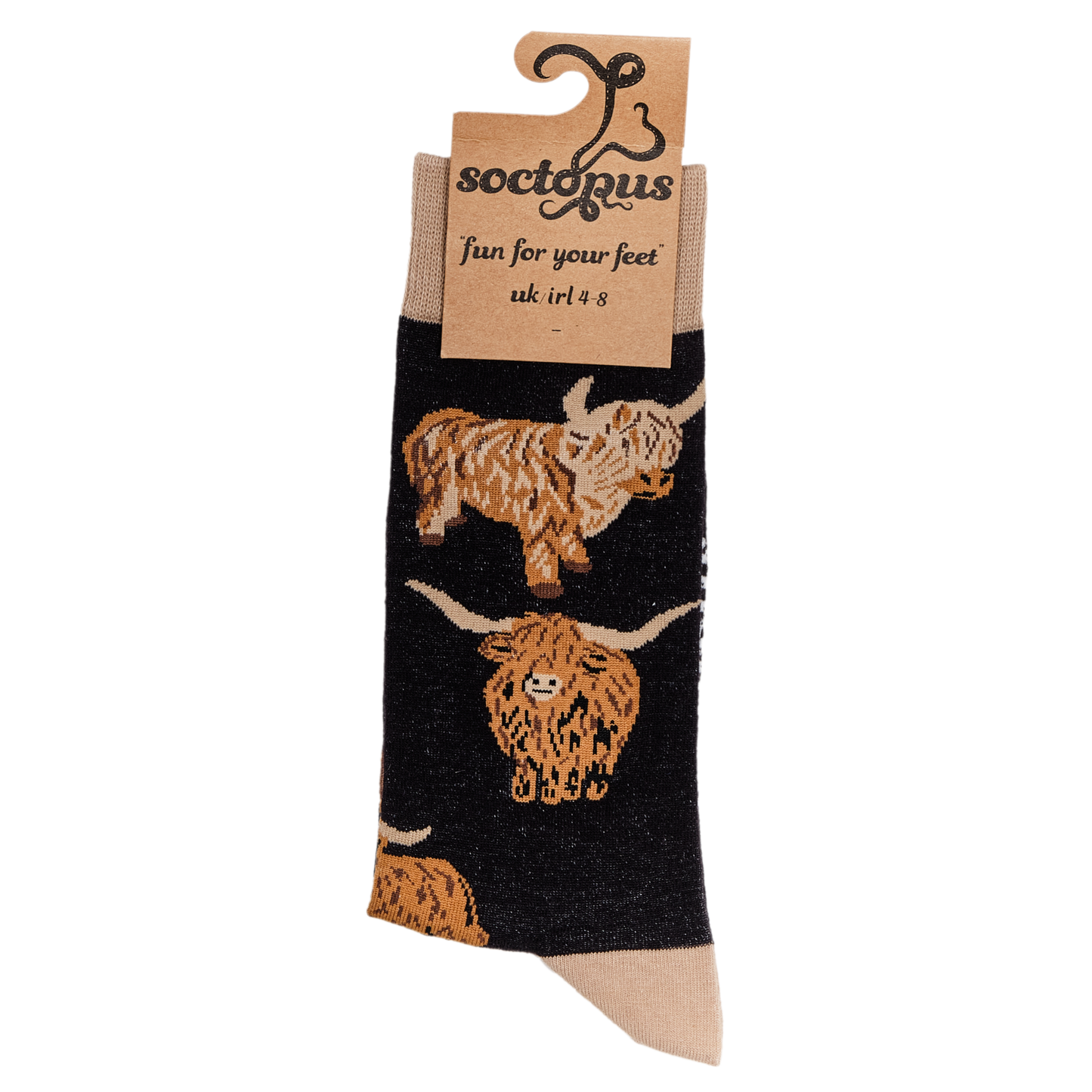 Highland Cow Socks - Och Aye the Moo!: PINK / XS (UK 12-3 / EU 33-36 / US 14-5)