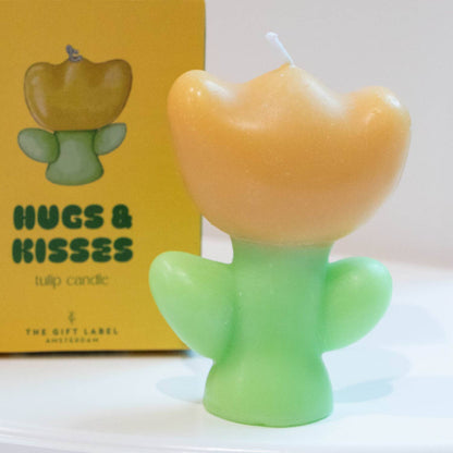Hugs & Kisses Yellow Tulip Candle