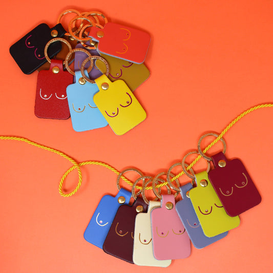 Boob Leather Key Fob: Black