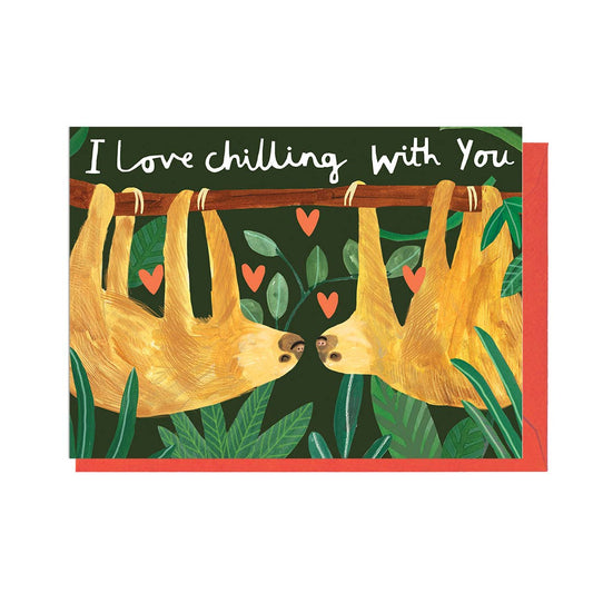 Love Chilling Sloths Greetings Card