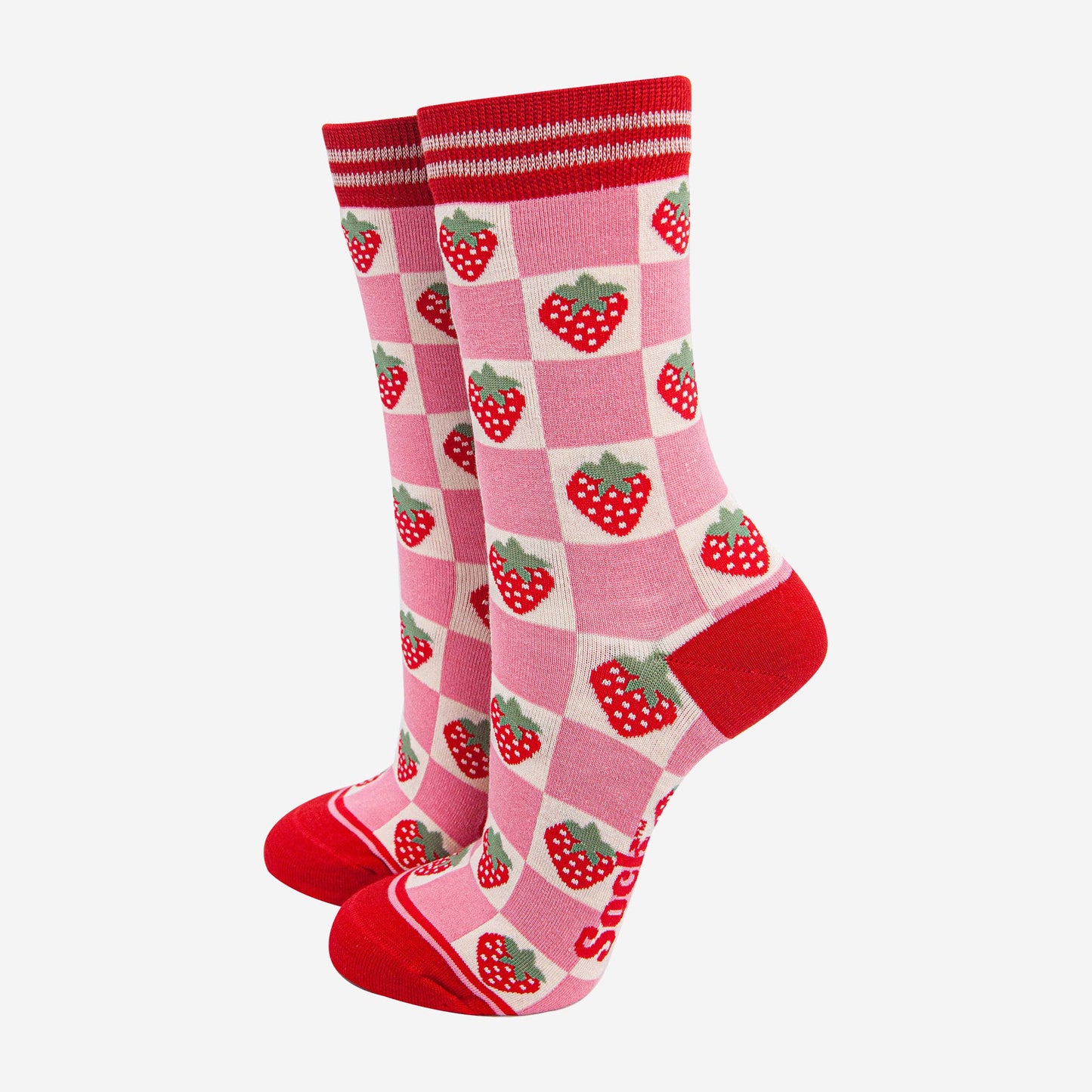 Strawberry Checkerboard Unisex Socks