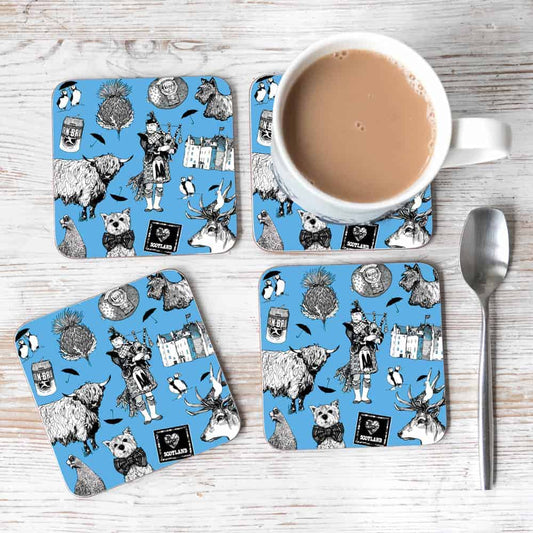 Love Scotland Individual Coaster by Gillian Kyle