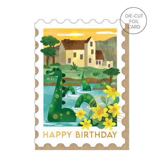 Loch Ness  Stamp Birthday Card