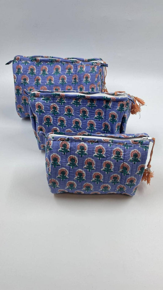 Quilted Kantha Wash Bag In Assorted Sizes