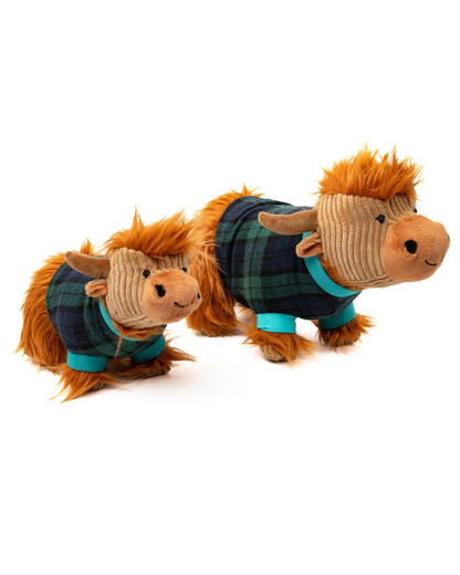 Corduroy Highland Cow Plush Toy in Assorted Sizes