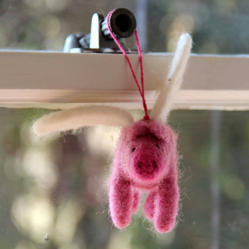 Flying Pig Hanging  Handmade Felt Decoration