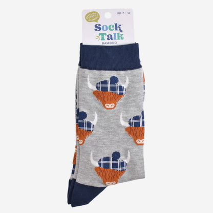 Highland Cow With Tartan Hat Unisex Socks
