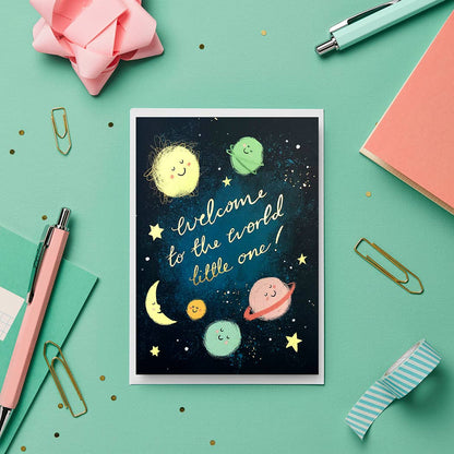 Welcome Little One New Baby Foiled Card