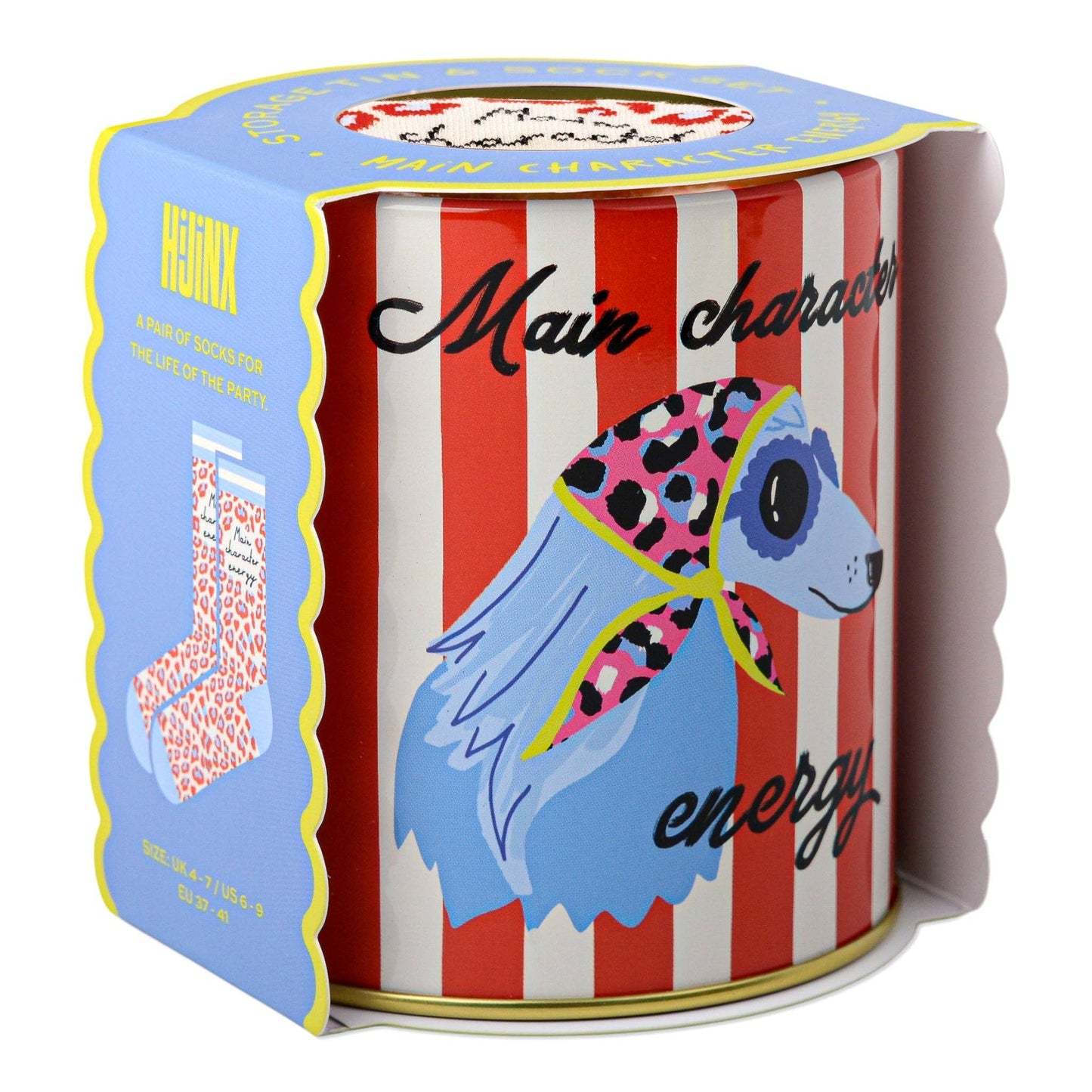 Main Character Energy Hijinx Socks in a Tin